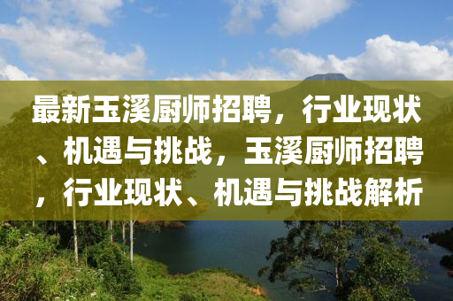 最新玉溪廚師招聘，行業(yè)現(xiàn)狀、機(jī)遇與挑戰(zhàn)，玉溪廚師招聘，行業(yè)現(xiàn)狀、機(jī)遇與挑戰(zhàn)解山東水清源環(huán)?？萍加邢薰疚? class=